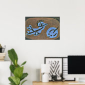 Klee - Blauwe Vogel-Pompoen Poster (Thuiskantoor)
