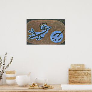 Klee - Blauwe Vogel-Pompoen Poster