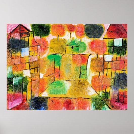 Klee - Boom en architectuur Poster (Voorkant)