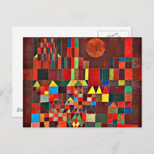 Klee - Castle en Sun Briefkaart (Voorkant / Achterkant)