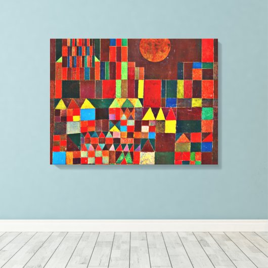 Klee - Castle en Sun Canvas Afdruk (Insitu (Houten vloer))