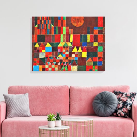 Klee - Castle en Sun Canvas Afdruk (Insitu (Woonkamer))