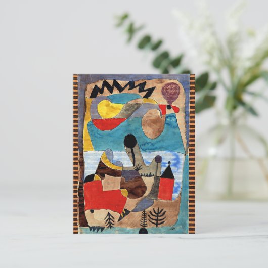 Klee - Castle-landschap met zwarte blikseminslag Briefkaart (Staand voorkant)