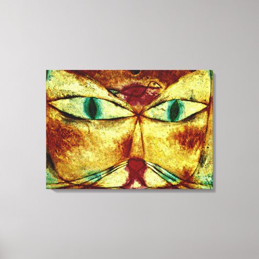 Klee - Cat en Bird Canvas Afdruk (Voorkant)