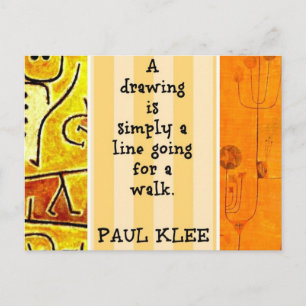 Klee - citaat en schilderijen briefkaart