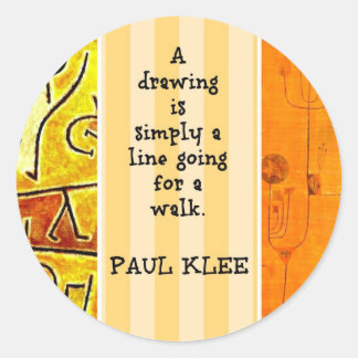 Klee - citaat en schilderijen ronde sticker