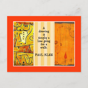 Klee - citaten en schilderijen briefkaart