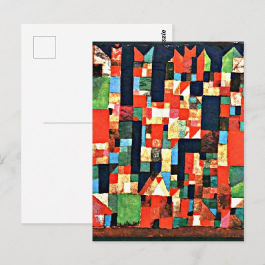 Klee - City Afbeelding met rood en groen Briefkaart (Voorkant / Achterkant)