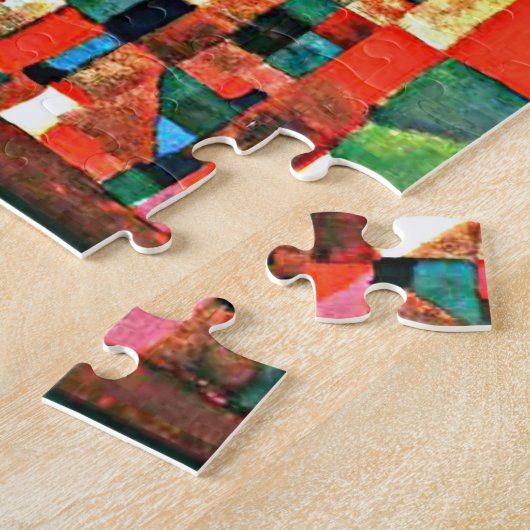 Klee - City Afbeelding met rood en groen Legpuzzel (Zijkant)