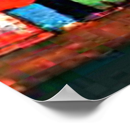 Klee - City Afbeelding met rood en groen Poster (Hoek)