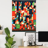 Klee - City Afbeelding met rood en groen Poster (Thuiskantoor)
