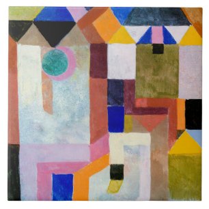 Klee - Colorful Architecture, beroemde kunst, Tegeltje