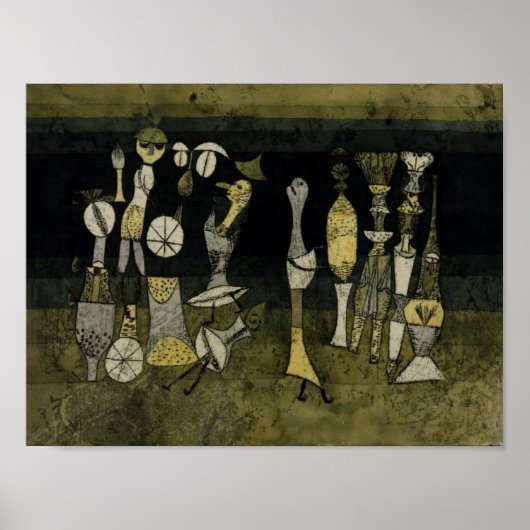 Klee - Comedy, abstract kunstwerk, Poster (Voorkant)