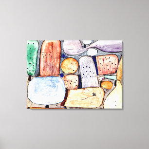 Klee - Delen van een landschap geassembleerd Canvas Afdruk