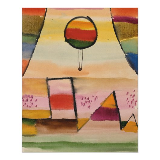 Klee - Der Ballon im Fenster Perfect Poster (Voorkant)