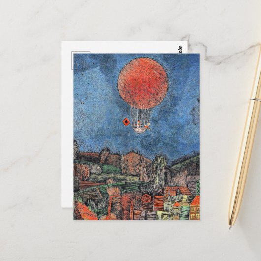 Klee - Der Luft ballon Briefkaart (Voorkant / Achterkant in situ)