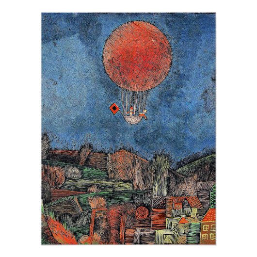 Klee - Der Luft ballon Perfect Poster (Voorkant)