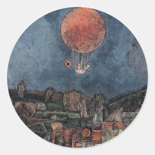 Klee - Der Luft ballon Ronde Sticker (Voorkant)