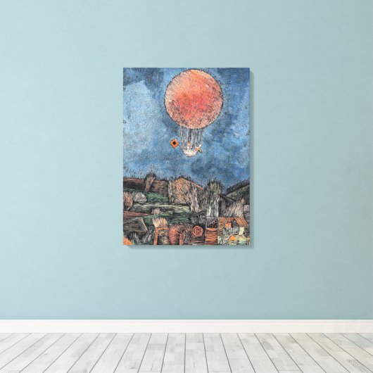 Klee - Der Luftballoon, abstract kunstwerk Canvas Afdruk (Insitu (Houten vloer))