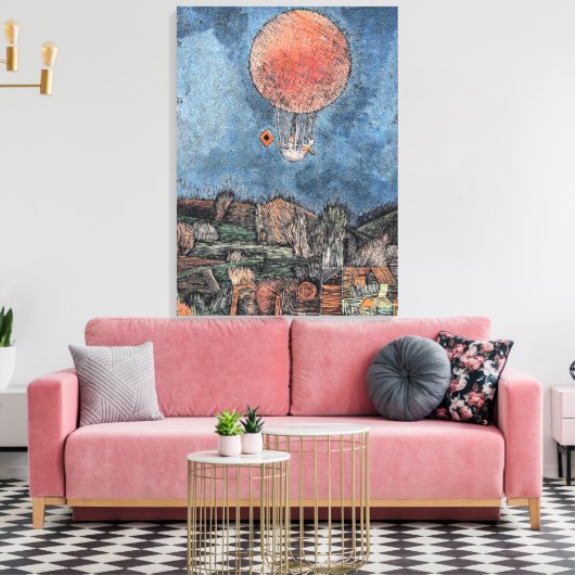 Klee - Der Luftballoon, abstract kunstwerk Canvas Afdruk (Insitu (Woonkamer))