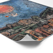 Klee - Der Luftballoon, abstract kunstwerk Poster (Hoek)