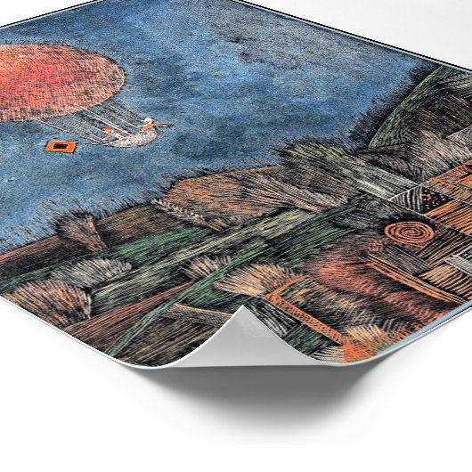 Klee - Der Luftballoon, abstract kunstwerk Poster (Hoek)