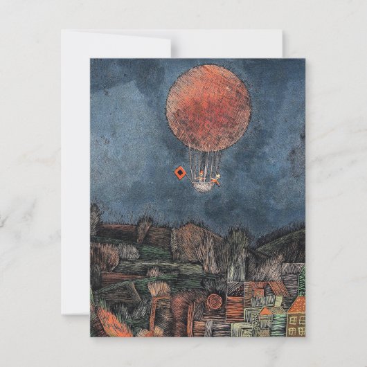 Klee - Der Luftballoon, beroemd schilderij Kaart (Voorkant)