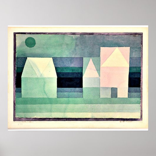 Klee - Drie huizen Poster (Voorkant)