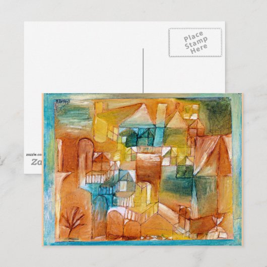 Klee - Fascade Bruin-Groen Briefkaart (Voorkant / Achterkant)