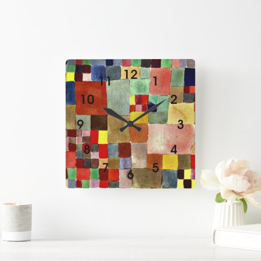 Klee - Flora op Zand Vierkante Klok (Huis)
