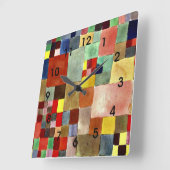 Klee - Flora op Zand Vierkante Klok (Hoek)