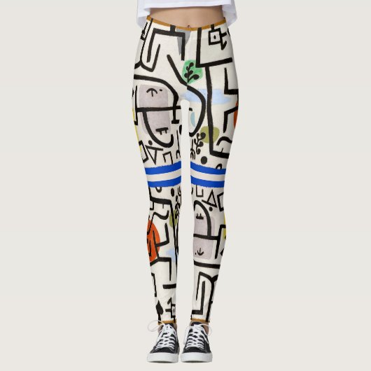 Klee-geïnspireerde Abstracte kunst Leggings (Voorkant)