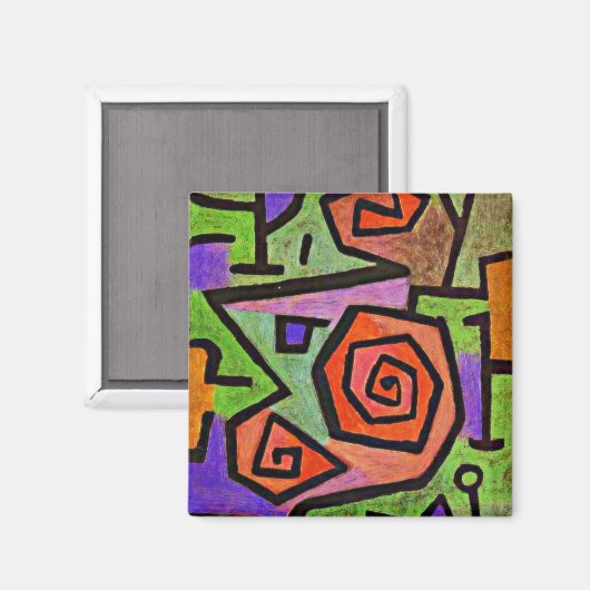 Klee - Heldhaftige Rozen, beroemd kunstwerk, Magneet (Voorkant / Achterkant)