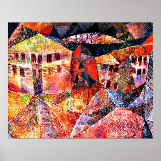 Klee - Het Hotel, beroemd schilderij, Poster (Voorkant)