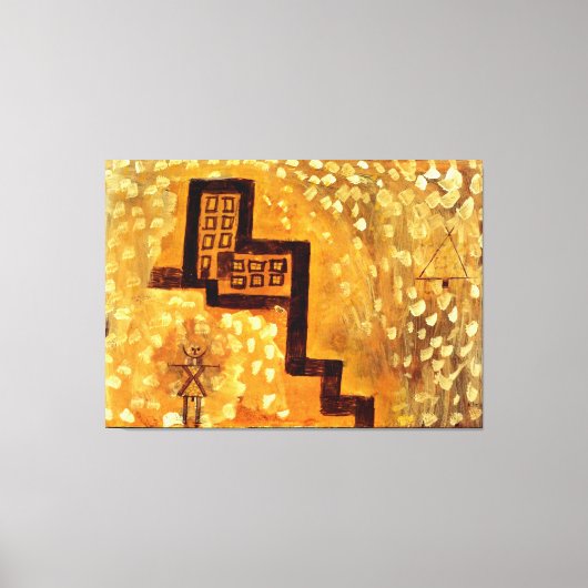 Klee - Het huis op hoog Canvas Afdruk (Voorkant)