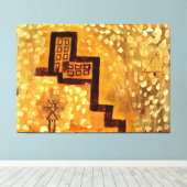 Klee - Het huis op hoogte Canvas Afdruk (Insitu (Houten vloer))