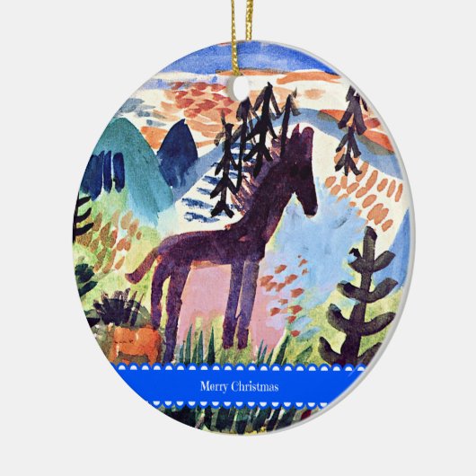 Klee - Het Paard, Prettig Kerstfeest, Keramisch Ornament (Links)