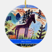 Klee - Het Paard, Vrolijk Kerstfeest, Keramisch Ornament (Achterkant)
