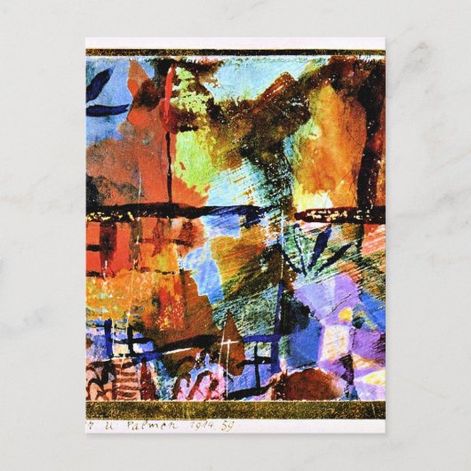 Klee - Houses en Palm Trees Briefkaart (Voorkant)