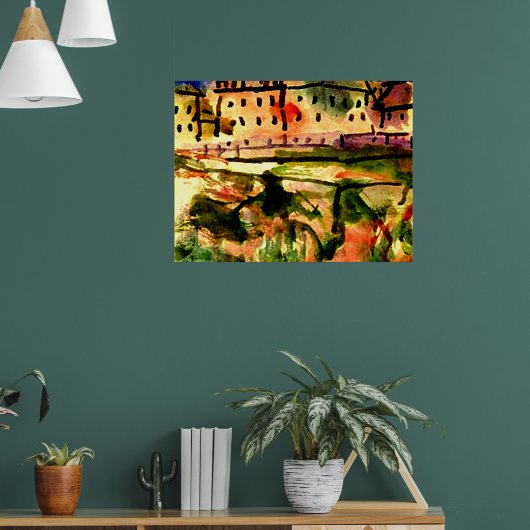 Klee - Houses nabij de grindput, Poster (Woonkamer 1)