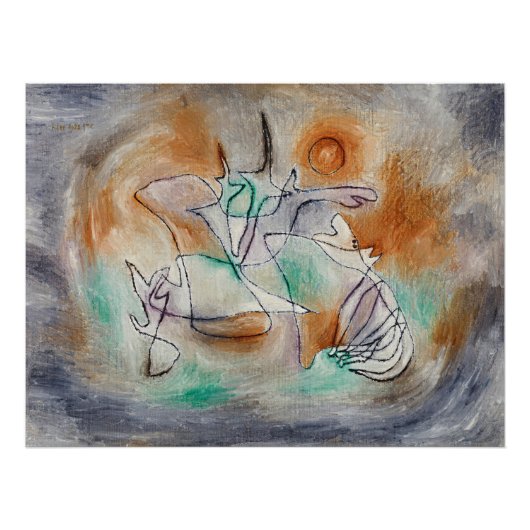 Klee - Howling Dog, abstracte kunst, Foto Afdruk (Voorkant)