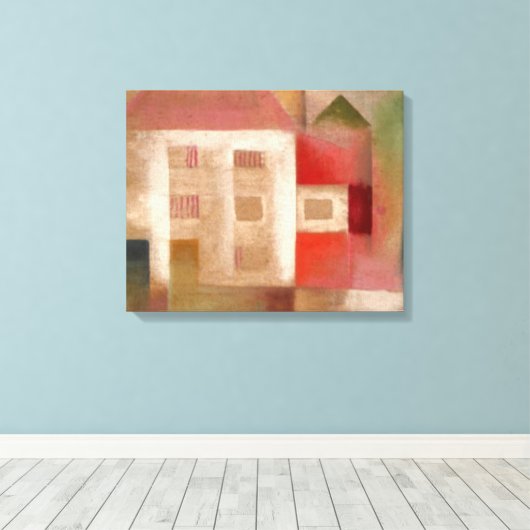 Klee - Huis in de voorsteden Canvas Afdruk (Insitu (Houten vloer))