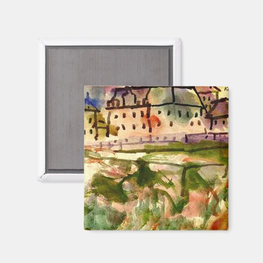 Klee - Huizen bij het grindgat-1913 Magneet (Voorkant / Achterkant)