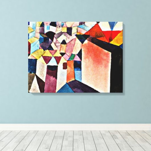 Klee - Insight in een stad, Canvas Afdruk (Insitu (Houten vloer))