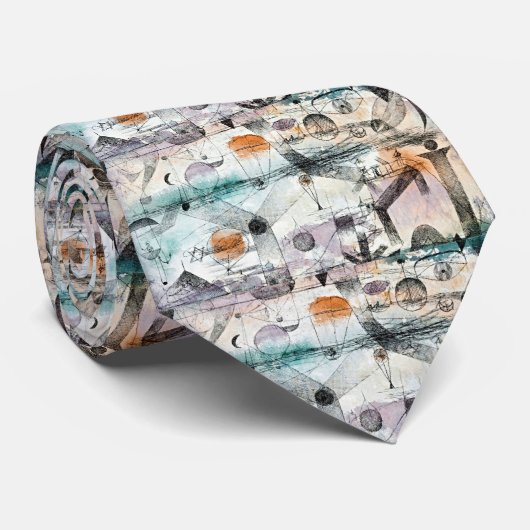 Klee-Inspired Surreal Geometry Neck Tie Stropdas (Opgerold)