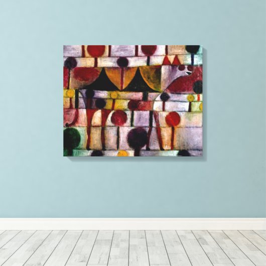 Klee - Kameel in Ritme Landschap Kleine Boom Canvas Afdruk (Insitu (Houten vloer))