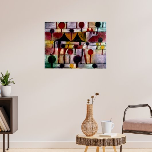 Klee - Kamel in Rhythmischer Baumlandschaft Klein Poster (Woonkamer 3)