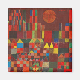 Klee - Kasteel en zon, abstract Magneet