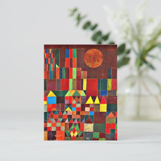 Klee - Kasteel en Zon Briefkaart (Staand voorkant)