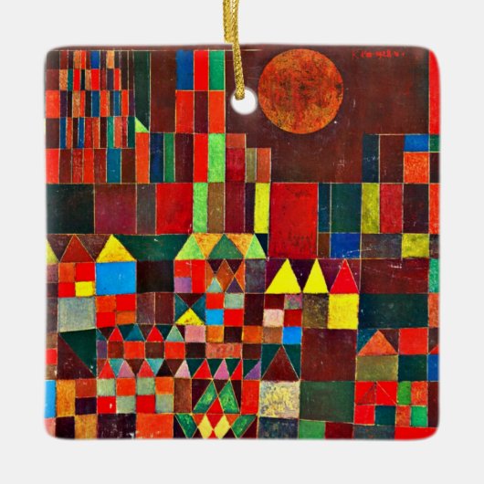 Klee - Kasteel en Zon Keramisch Ornament (Voorkant)